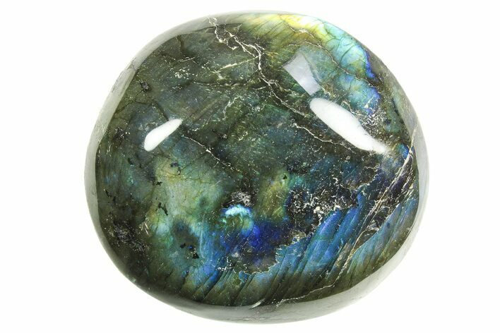 Flashy, Polished Labradorite Palm Stone - Madagascar #290563